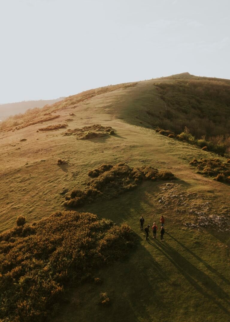 Nature landscape, hill walking photo