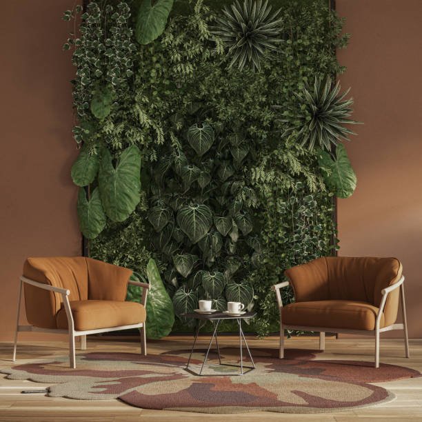 Vertical Green Wall in modern living room interior design