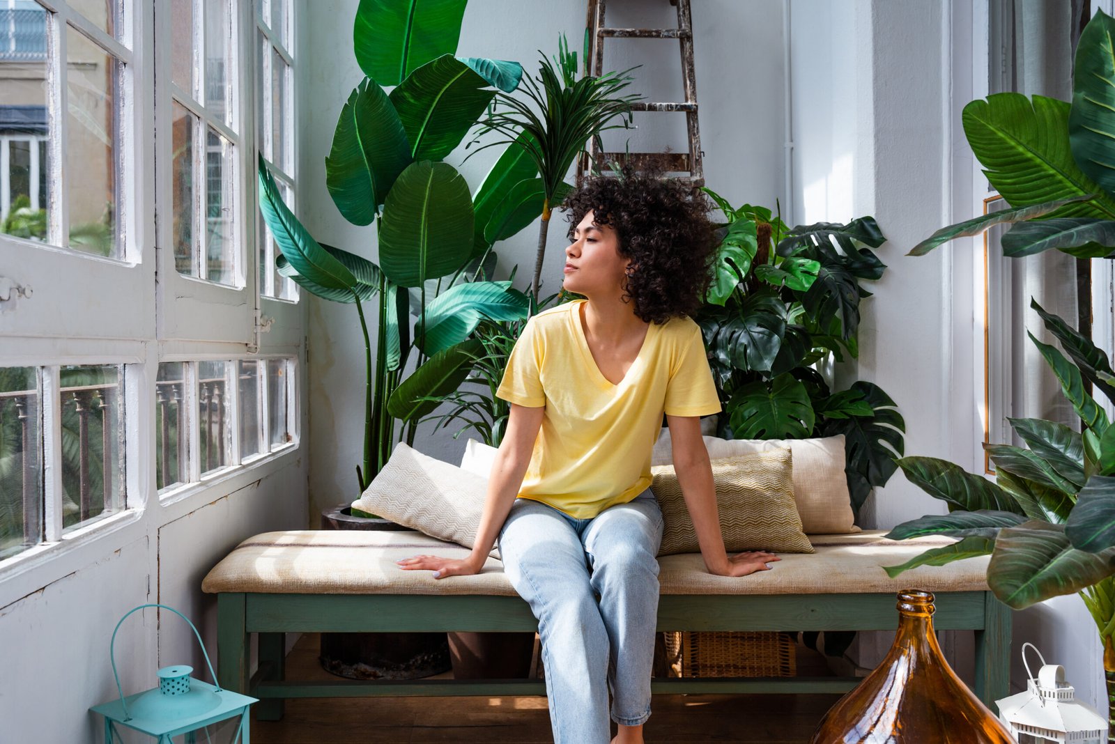 Beautiful latino woman at home