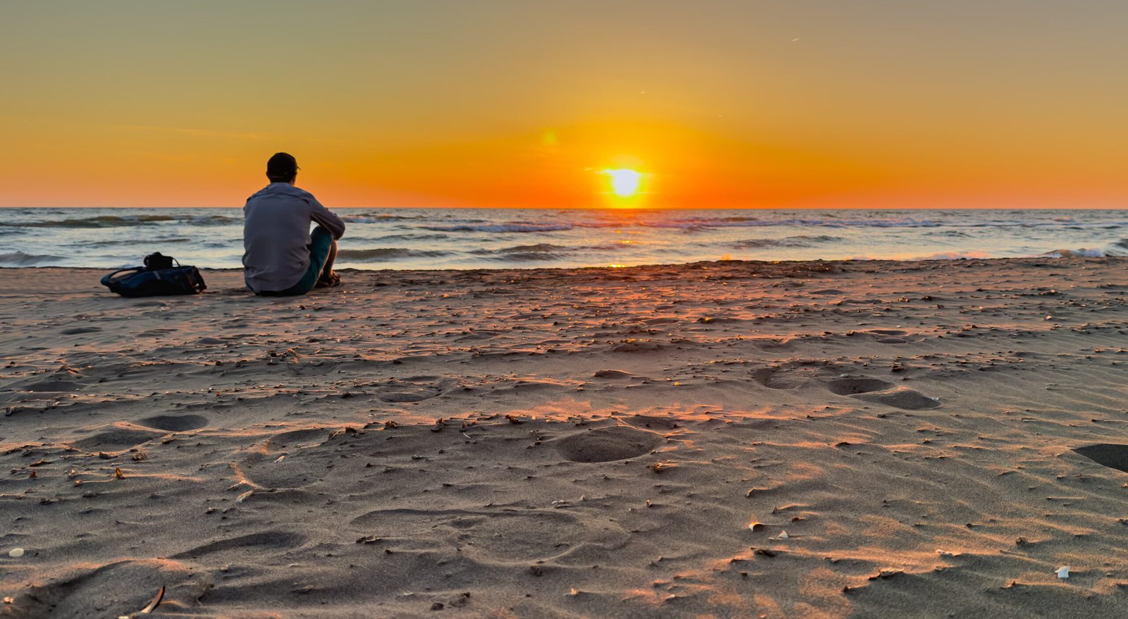 Serene sunrise over deltebre beach in spring.