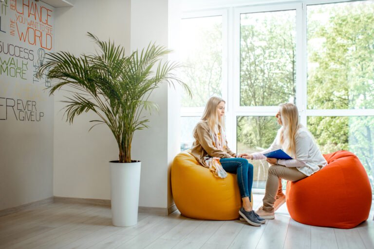 Woman with psychologist in the office