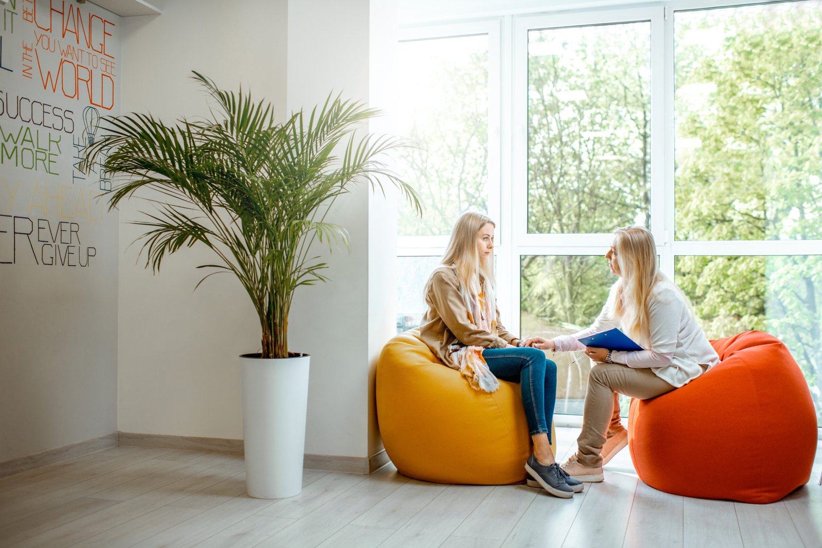 Woman with psychologist in the office