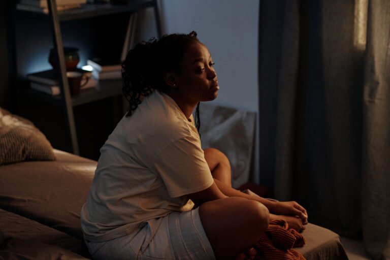 Sad woman thinking about past times